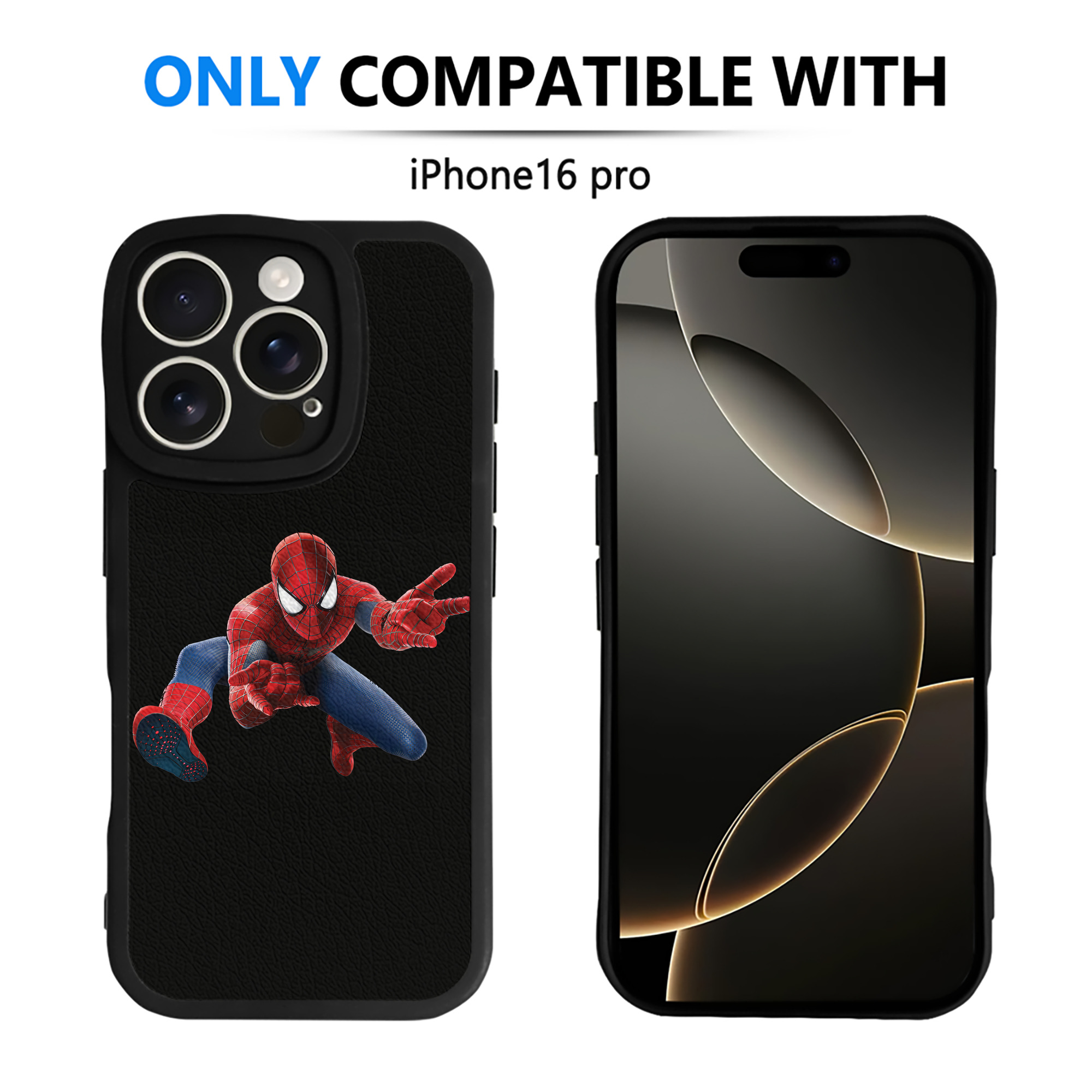 （画像用） Spider Man スパイダーマン 【iPhone 16シリーズ対応】シリコンスマホケース（レザー調） 材質：シリコン